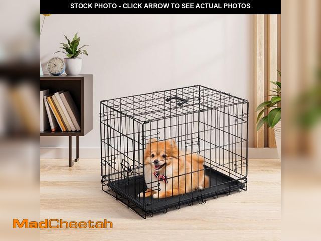 Lot 74-12513773 - CONCETTA 24 inch Single-Door Folding Dog Crate, Portable Small Cage with Leak-Proof Pan Tray - UNUSE...