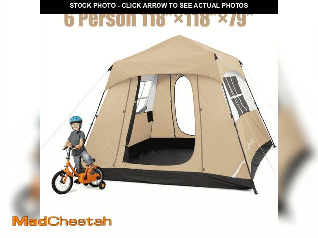 Lot 74-14287853 - MARNUR 6-Person Instant Cabin Tent, Camping Tent with Carry Bag , Instant Setup, Outdoor, Hiking, Tr...