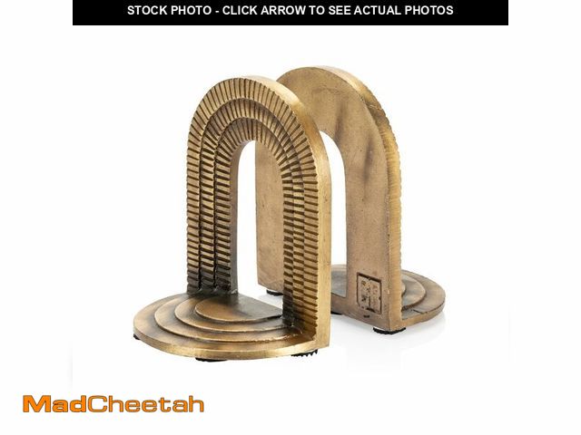 Lot 74-12710840 - CRAFTSMAN ROAD Cast Iron Brick Arch Bookends Set, Antique Brass Book Ends, 2 Decorative Book Holders...