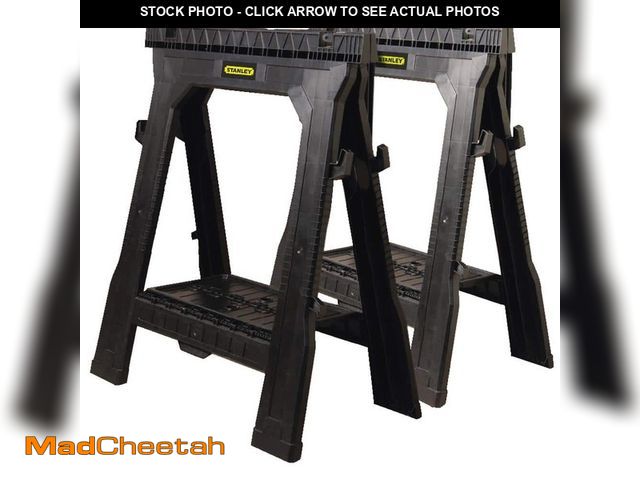 Lot 74-12558817 - Stanley 31 in. H Plastic Folding Sawhorse (2 Pack) - USED