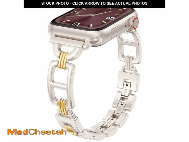 Lot 74-12718789 - Wearlizer Compatible with Apple Watch Band 44/45/46/49/42mm Women, Dressy Stainless Steel Metal Jewe...