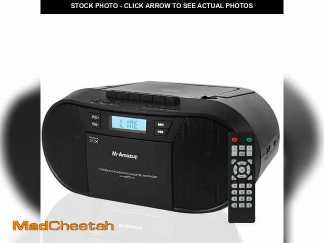 Lot 74-13545655 - M-Amazup Boombox CD Player Portable, Cassette Player Combo with CD MP3 Bluetooth AUX TF USB FM Radio...