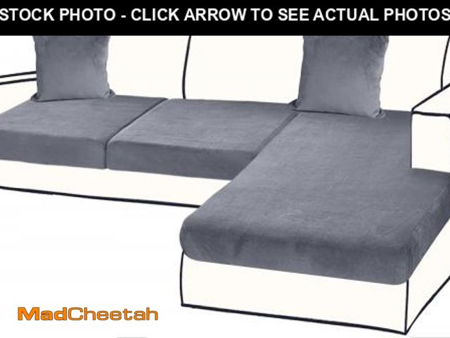 Lot 74-9915729 - BT.WA Sectional Couch Covers for 3-Piece Seat Cushion Velvet Separate L Shape Couch Cover Stretch So...