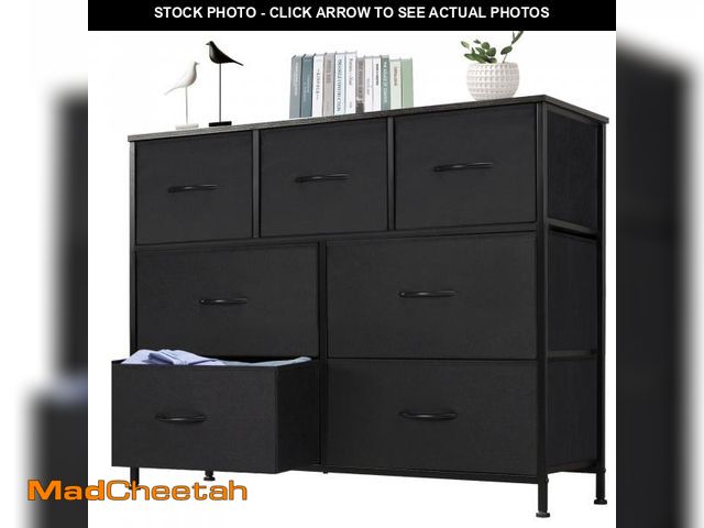 Lot 74-12491591 - EDX 7 Drawer Dresser, Wide Chest of Drawers Nightstand Storage Tower Storage Fabric Dresser with Woo...