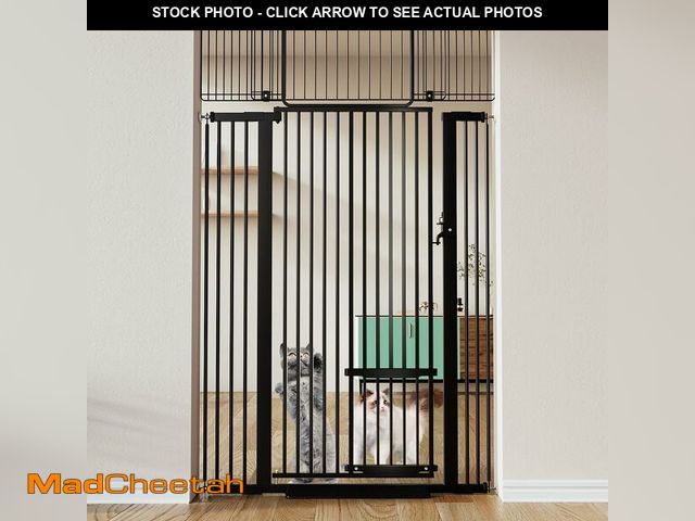 Lot 74-12543924 - COMOMY 71" Extra Tall Pet Gate for Cats, 29.5-40.6" Extra Wide Cat Gate with Adjustable Cat Door, Pr...