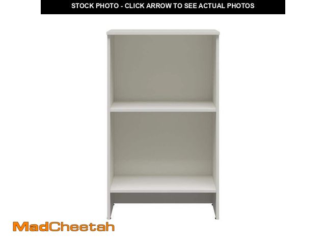 Lot 74-14373572 - StyleWell Westport 25 in. W x 42 in. H White Laminate Board Traditional Stackable 3 Shelf Half Tower...