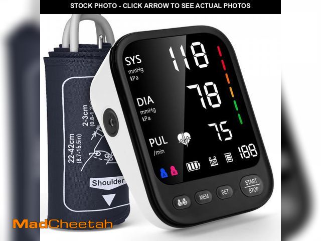 Lot 74-11547404 - Blood Pressure Machine, Automatic Upper Arm Blood Pressure Monitor with 2x199 readout, 4.5 inch Back...