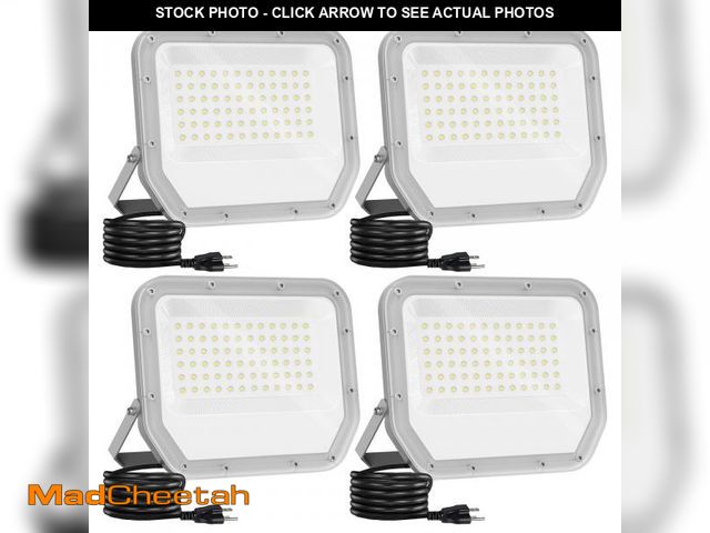 Lot 74-12306035 - ELEKICO Super Bright LED Flood Lights Outdoor, 4 Pack 100W 6500K 10000lm Outdoor Backyard Yard Light...