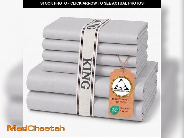 Lot 74-14432669 - Therapedic 100% Egyptian Cotton King 6-Piece Sheet Set Ã¢â¬â Naturally Cooling &amp; Breathable S...