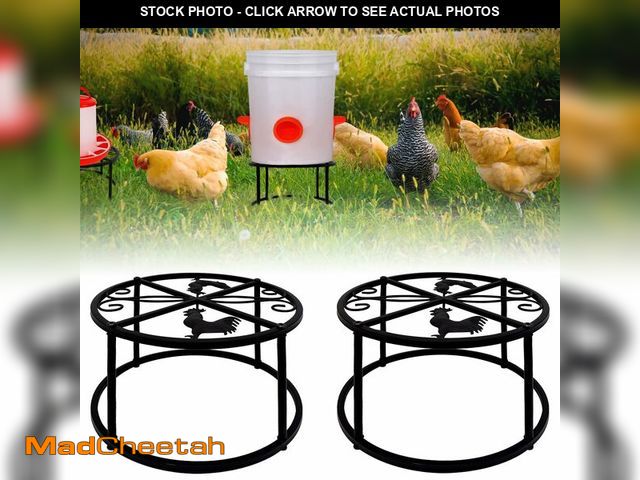 Lot 74-14377074 - 2Pcs Metal Stand for Chicken Feeder Waterer Heavy Duty Chicken Water Feeder Stand Holder with 4 Legs...
