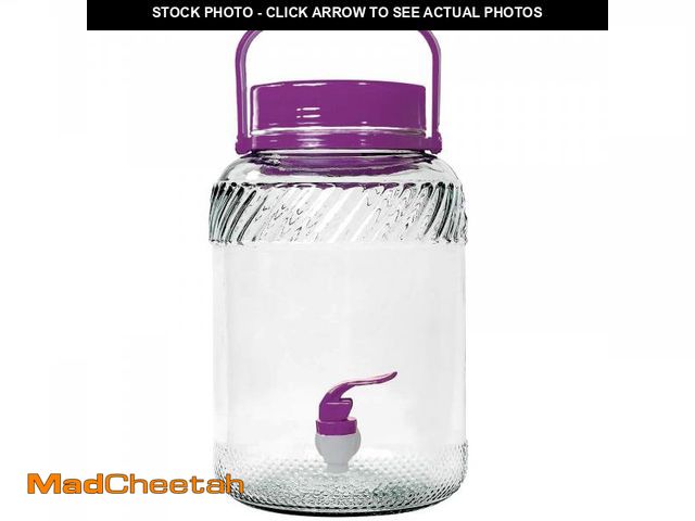 Lot 74-11545000 - 1.32 Gallon Glass Drink Dispensers for Parties, Purple Large Beverage Dispenser, Lemonade Dispenser,...