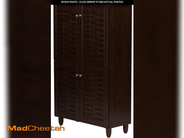 Lot 74-12096631 - Wholesale Interiors Baxton Studio Winda Modern and Contemporary 4-Door Dark Brown Wooden Entryway Sh...