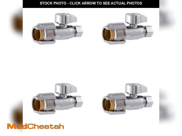 Lot 74-14306539 - SharkBite Max 1/2 in. Push-to-Connect x 3/8 in. OD Compression Chrome-Plated Brass Quarter-Turn Stra...