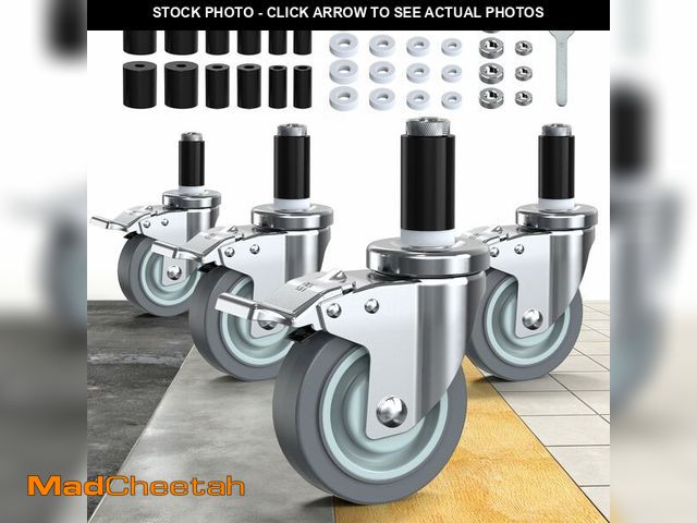 Lot 74-14268187 - HOLKIE Caster Wheels Locking 4 Inch Expanding Stem Casters, Threaded Swivel Casters Set of 4 Heavy D...