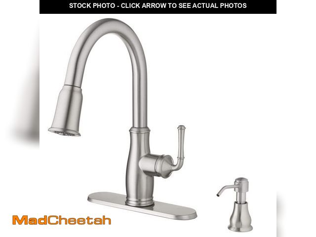 Lot 74-13778760 - Glacier Bay Kagan Stainless Steel 15 in. H Pull Down Sprayer Kitchen Faucet with 360ÃâÃÂ° Swivel...