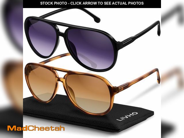 Lot 74-14428726 - livho Trendy Polarized Aviator Sunglasses Women Men, Retro Sun Glasses for Women Men 2025, Oversized...