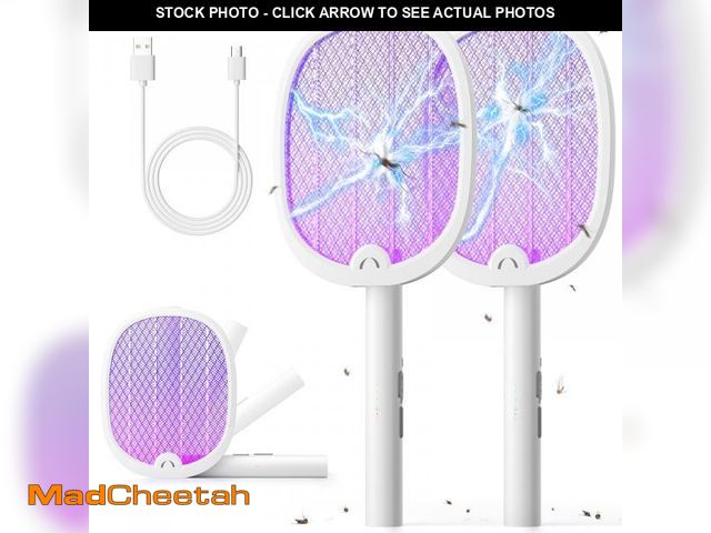 Lot 74-12222717 - YISSVIC Electric Fly Swatter Foldable Bug Zapper Racket 2 in 1 Mosquito Killer with Purple Attractan...
