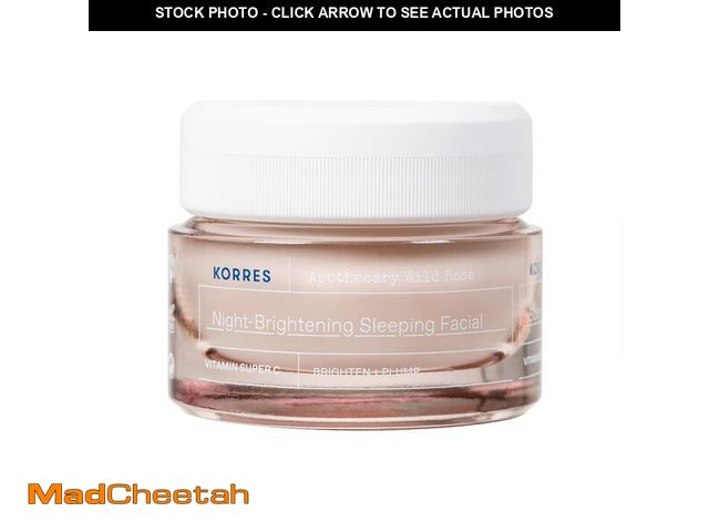 Lot 74-14279649 - KORRES Wild Rose Skin Brightening Night Cream, Hydrating Face Moisturizer with Vitamin C, Hyaluronic...
