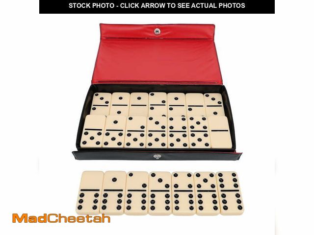 Lot 74-12890174 - WE Games Classic Double 6 Dominoes Set for Adults with Vinyl Case, Club Size, Ivory - UNUSED
