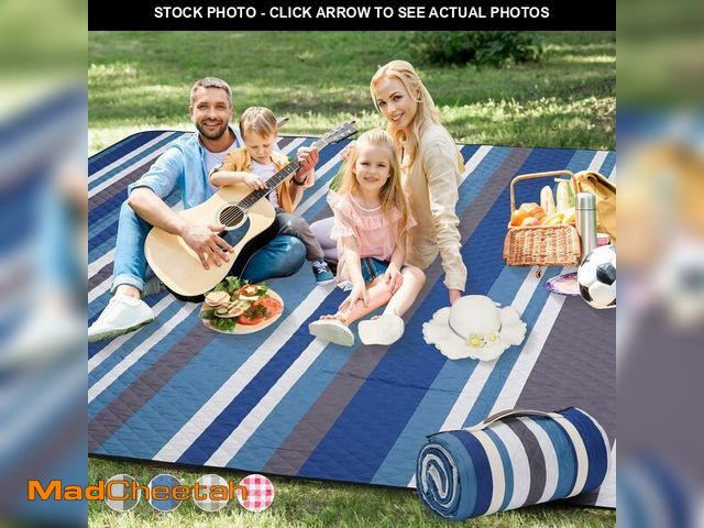 Lot 74-14212430 - Picnic Blankets Outdoor Extra Large - 80"x80" Waterproof Beach Blanket, Machine Washable 3-Layer Fol...