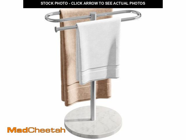 Lot 74-12717410 - STWWO Countertop Towel Stand Free Standing with Marble Base, S-Shape Hand Towel Stand for Bathroom S...