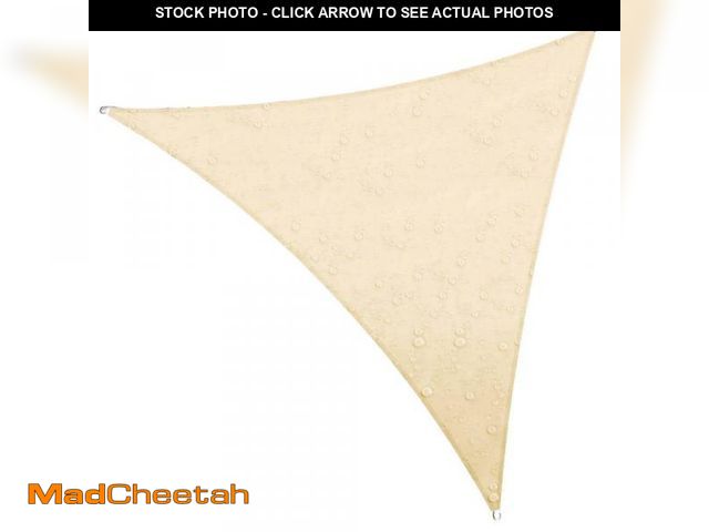 Lot 74-12492734 - COLOURTREE 12 ft. x 12 ft. 220 GSM Waterproof Beige Triangle Sun Shade Sail Screen Canopy, Outdoor P...