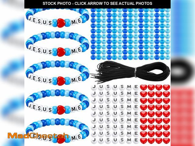Lot 74-14475593 - Ferreve 35 Sets Ocean Religious Bead Wristband Craft Kit Jesus Love Me Faith DIY Bead Craft Kit Love...