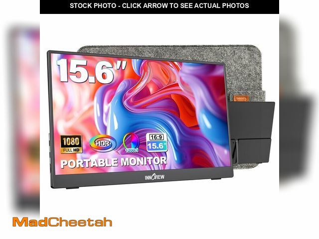 Lot 74-12501632 - InnoView Portable Monitor 15.6" 1080P Portable Monitors for Laptop with Protective Sleeve Built-in 9...