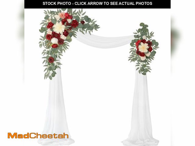Lot 74-14215083 - WEIERYUE Artificial Wedding Arch Flowers Kit(Pack of 3),2Pcs Artificial Flower Arch Decor,1Pcs Sheer...