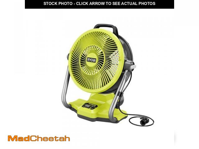 Lot 74-12517989 - RYOBI ONE+ 18V Cordless Hybrid WHISPER SERIES 12 in. Misting Air Cannon Fan (Tool Only) - UNUSED