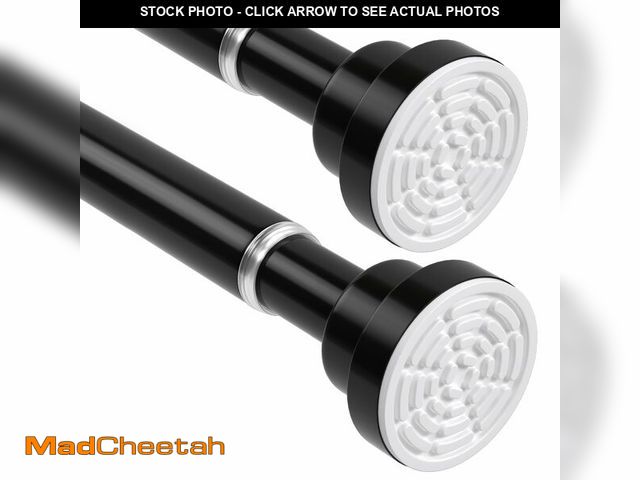 Lot 74-12976885 - QINGYUN 2Pack Shower Curtain Rod 45-78Inch,Tension Curtain Rods,Black Shower Rods for Bathroom, Spri...