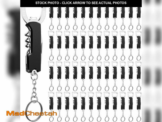 Lot 74-14215745 - Ziliny 48 Pcs Bottle Opener Keychain Bulk Wine Bottle Beer Opener Keychain 3.27" Stainless Steel Cor...