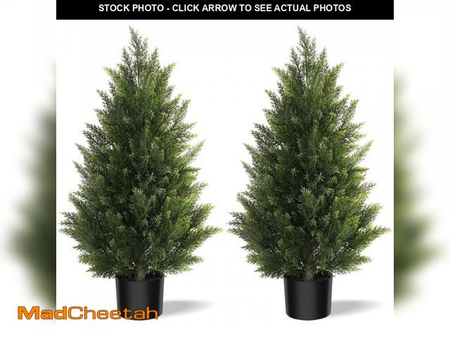 Lot 74-12490454 - OLIVIVI Artificial Cedar Tree 3FT Tall Faux Silk Plant for Home Office Decor Indoor Outdoor Fake Lif...