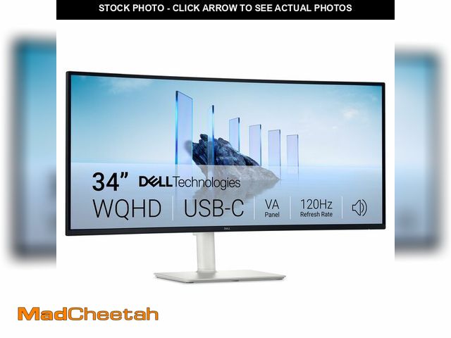 Lot 74-14318235 - Dell 34 Plus USB-C Curved Monitor - S3425DW - 34-inch (3440 x 1440) up to 120 Hz 21:9 Display, VA Pa...