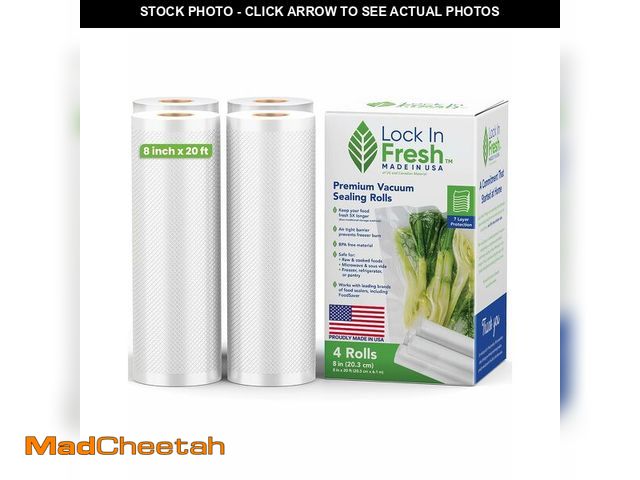Lot 74-14478047 - Lock In Fresh Vacuum Sealer Bags for Food - Heavy Duty Food Saver Vacuum Sealer Bag Rolls - Sous Vid...