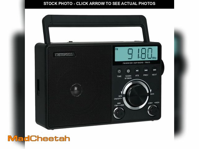 Lot 74-14212990 - Retekess TR635 Portable Digital Radio,AM FM Shortwave Radios,Backlight LCD Display,Clock,Battery Ope...