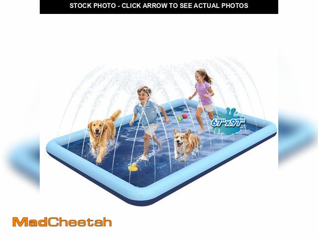 Lot 74-14265166 - Bilibara 97"x 67" Splash Pad for Dogs, Rantangle Splash Pad for Kids Ages 4-8, Splash Pads for Toddl...