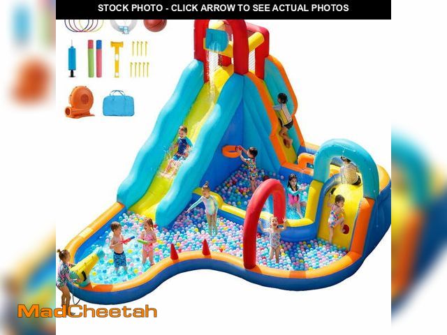 Lot 74-14395244 - Patbrela Inflatable Water Slide Bounce House with Blower, 202x145x100inches, 12-in-1 Water Park with...