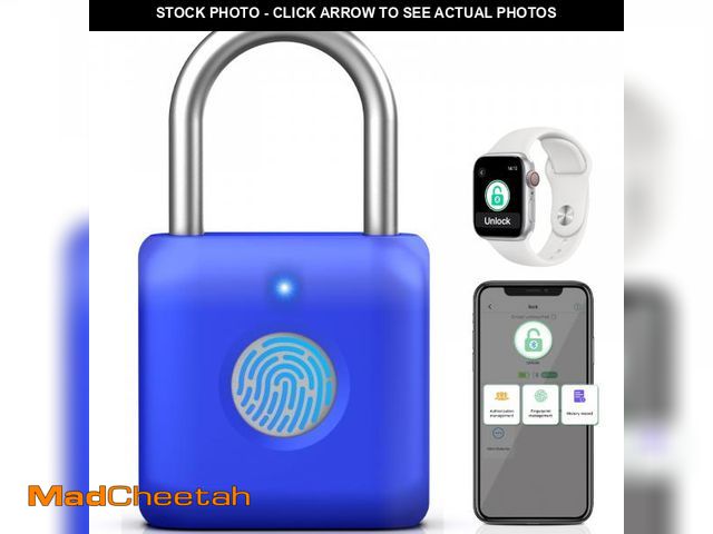 Lot 74-12311805 - Pothunder Fingerprint Padlock, Smart Padlock, Locker Lock, Fingerprint Lock with APP Unlock, USB Rec...