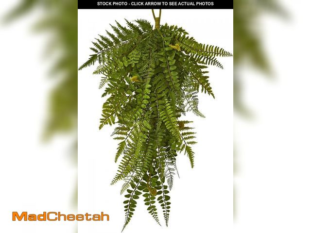 Lot 74-12141461 - Nearly Natural 28in. Fern Artificial Teardrop (Set of 2), Green - UNUSED