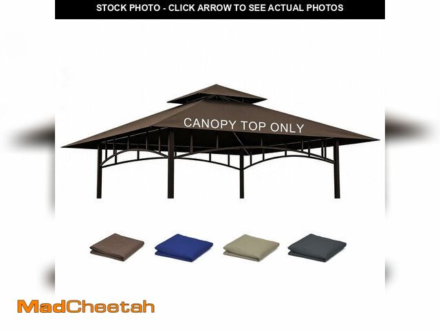 Lot 74-14148024 - Grill Gazebo Replacement Roof, 5x8ft Outdoor BBQ Gazebo Canopy Cover, Double Tiered Grill Gazebo Rep...