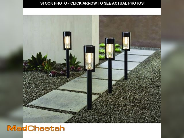 Lot 74-14074015 - Clermont 15 Lumen Black LED Weather Resistant Outdoor Solar Path Light with Glass Lens (4-Pack) - UN...