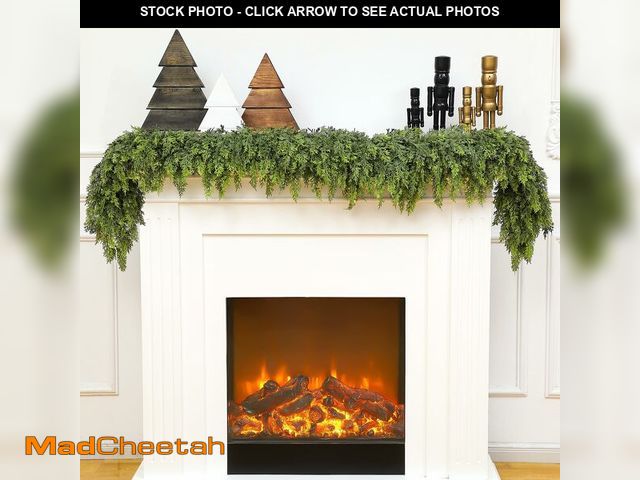 Lot 74-12883289 - Waydress 1 Pcs 6ft Christmas Cedar Garland Artificial Realistic Soft and Thickness Green Faux Fake F...