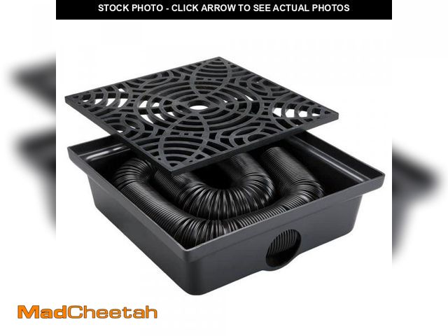 Lot 74-12410905 - Amerimax Home Products Stealth Drain 12 in. Black Vinyl Catch Basin Downspout Extension Kit - UNUSED