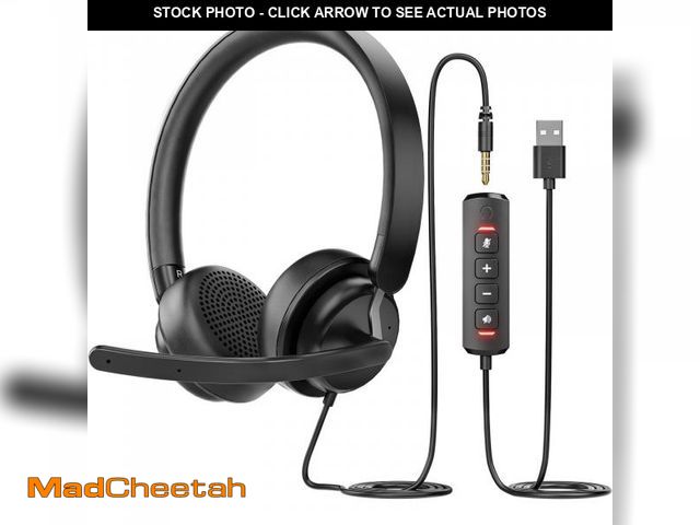 Lot 74-11550996 - Headset with Mic, USB Headset with Microphone, Computer Headset with Noise Canceling Microphone for ...