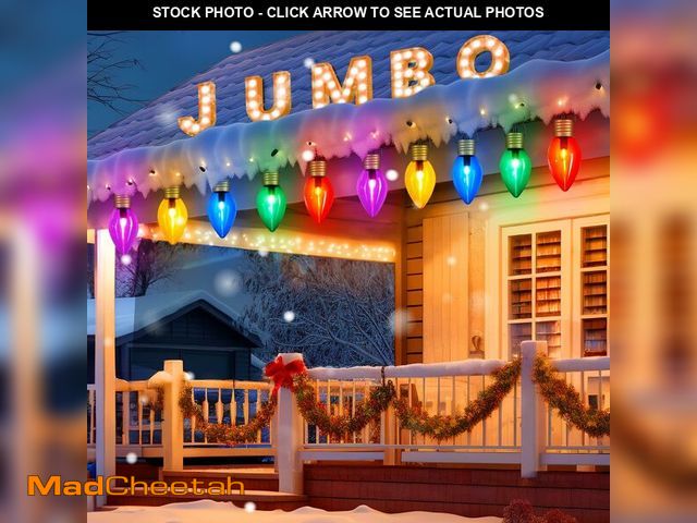 Lot 74-12697193 - 2 Pack Outdoor Christmas Decorations - Jumbo Xmas String Lights or Pathway Markers - Large Multicolo...