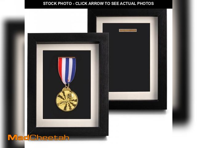 Lot 74-12214513 - Coloch 2 Pack Medal Display Case, 6X 8 Wood Single Medal Display Frame Marathon Medal Storage Stand ...