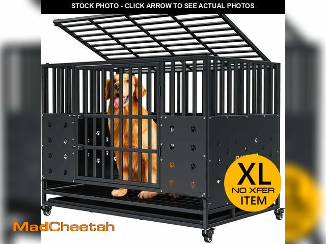 Lot 74-14371333 - CAMMOO 48" Foldable Heavy Duty Dog Crate Cage for Large Dogs, XL Dog Kennel for Indoor&amp;Outdoor, ...