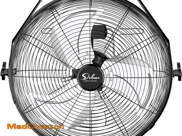 Lot 74-12137246 - Simple Deluxe 20 Inch High Velocity 3 Speed, Black Wall-Mount Fan - UNUSED