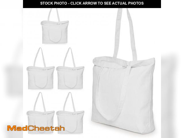 Lot 74-11552391 - Koolmox Canvas Totes with Zipper, 12oz Thick Cotton Canvas Zipper Bags with Bottom &amp; over Should...